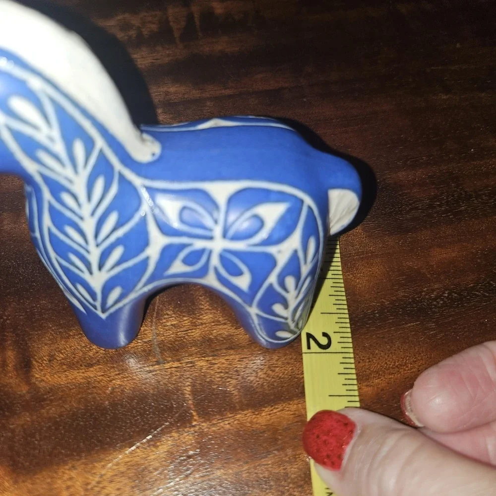 Pablo Zabal Chile Horse Ceramic Blue /White 3.75